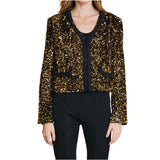 Black & Gold Rope Trimmed Sequin Monte Carlo Jacket