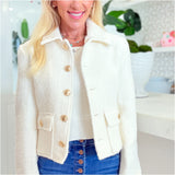 Ivory Boucle Tweed Audrey Jacket