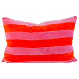 XL Pink & Orange Luxe Silk Velvet Lumbar Pillow