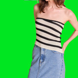 Black & Natural Knit Maui Top