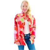 Strawberry Shortcake Ruffle Trim Quilted Patchwork Jacket