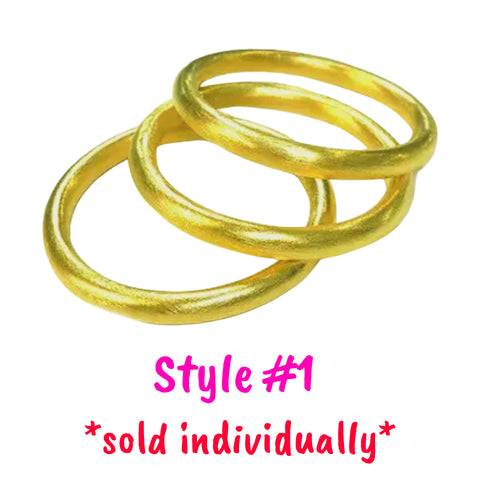 18K Gold Plated Recycled Brass Bracelets, handmade in Brazil