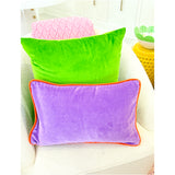 Lilac & Orange Luxe Silk Velvet Lumbar Pillow