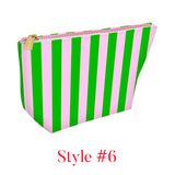 Leather Cabana Stripe Catchall & Cosmetic Bags