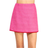 Pink & Red Scallop Embroidered Tweed Herla Skirt & Jacket (sold separately)