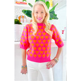Pink & Orange Knit Hearts Ollie Sweater