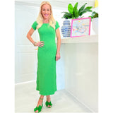 Vibrant Green Textured Pria Dress