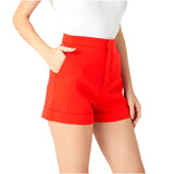 Red High Waist Tailored Celeste Shorts