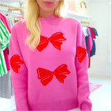 Pink & Orange Bows Candy Sweater