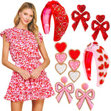Pink & Red Heart Print Heather Dress