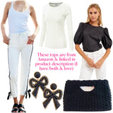 Ivory & Black BOW Nolita Jeans