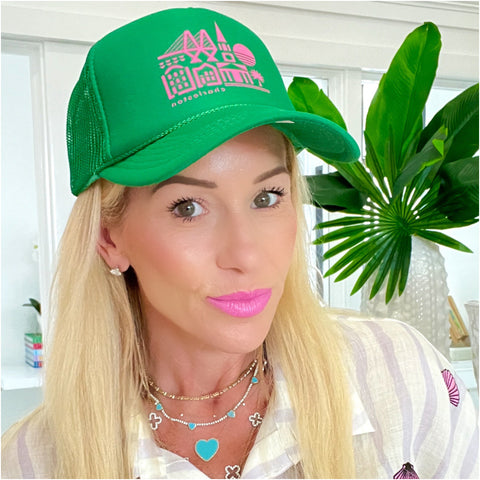 Green & Pink Charleston Hat