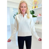 Ivory Collared Lacey Sweater