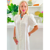 (Bestseller!) White Puff Sleeve Linen Athina Dress