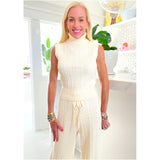 Ivory Cable Knit Valentina Top & Pants (sold separately)