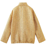 Metallic Gold Tweed Asha Jacket w/ Black Satin Cuff Contrast