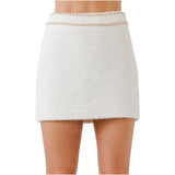 Ivory Chain Trimmed Mika Skirt