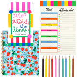 Colored Pencil Set, Grocery Notepad & Strawberry Spiral Notebook