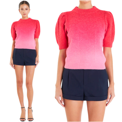 Red & Pink Ombré Thia Sweater