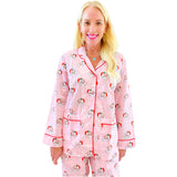 Organic Cotton Pink Vintage Santa Holiday Pajamas