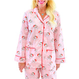 Organic Cotton Pink Vintage Santa Holiday Pajamas
