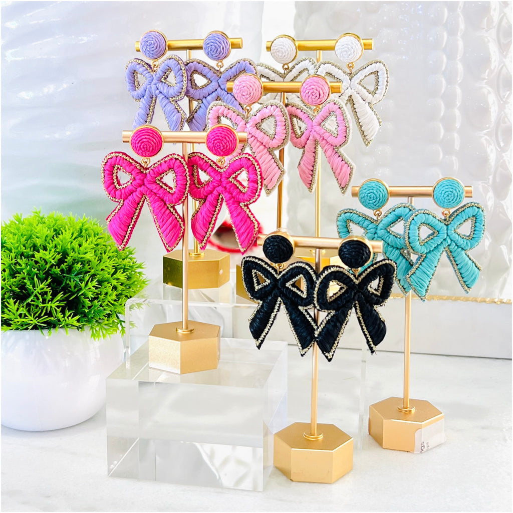 Silk thread earrings with handmade stud – SilkThreadMaterials.com