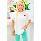 Embroidered Heart Tee