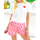 Cotton Hearts Pajama Shorts