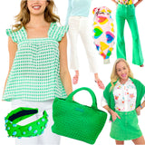 Bright Green Twill Belva Jeans