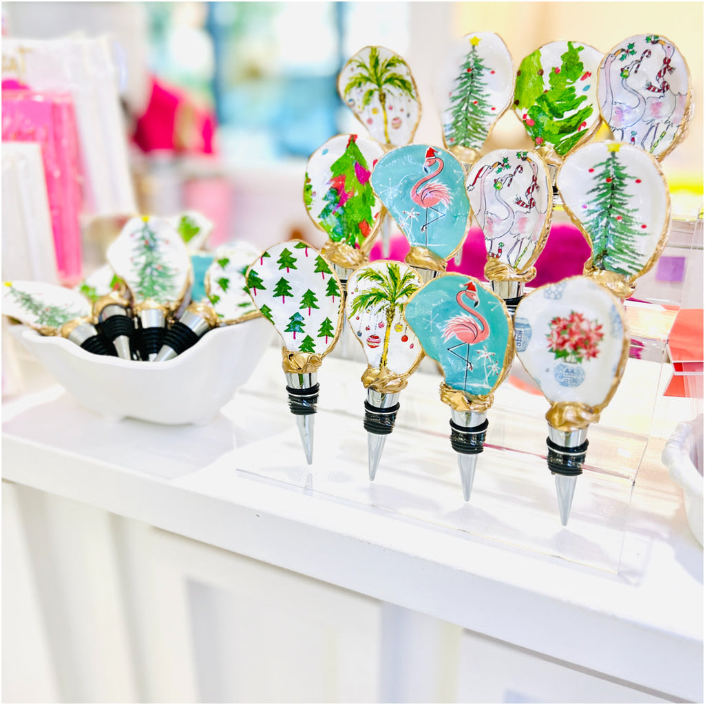 (21 Styles) Hand Painted SC Oyster Shell Wine Stoppers - James Ascher