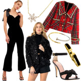 Metallic Gold Tartan London Jacket