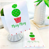Hand Painted Topiary Merry Merry Holiday Guest / Kitchen Towels