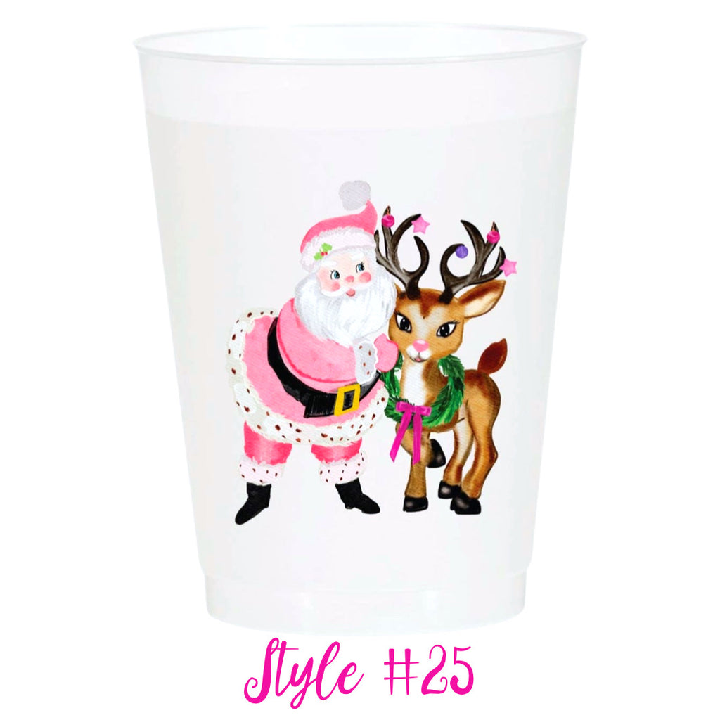 26 Styles) Set of 10 16oz Frosted Reusable Cups + Design Your Own