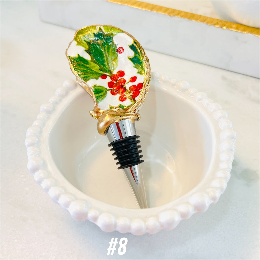 (21 Styles) Hand Painted SC Oyster Shell Wine Stoppers - James Ascher