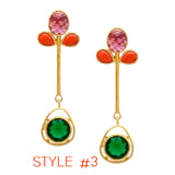 Gold Plated Gemstone Earrings by Laura Park