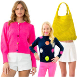 Navy Smiley Face Fine Knit Sweater