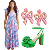 Ginger Jar & Hydrangea Smocked Newport Dress w/Pockets