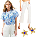 Cotton Ruffle Luray Top