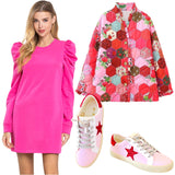 Strawberry Shortcake Ruffle Trim Quilted Patchwork Jacket