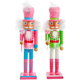 15” (TALL!) Palm Beach Pink & Green Nutcrackers