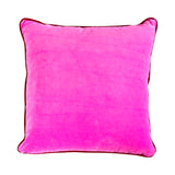 (Set of 2) 7 Colors - Velvet 22” Pillows with Contrasting Color Trim