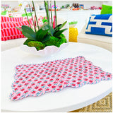 Sabrina Block Print Tablecloth, Table Runner, Placemats, Napkins & Tea Towels