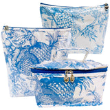 Waterproof Blue Floral Cosmetic Bags
