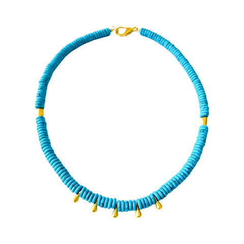 Jade, Turquoise & Lapis Candy Necklaces with Gold Charms