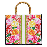 Hand Beaded Bamboo Handle Tote Bags