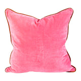 (Set of 2) 7 Colors - Velvet 22” Pillows with Contrasting Color Trim