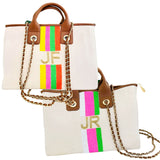 Hand Beaded Monogrammed Totes with Chain