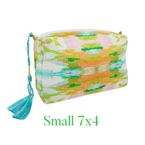 Palm Beach Quilted Cosmetic Bag by Laura Park