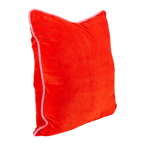 (Set of 2) 7 Colors - Velvet 22” Pillows with Contrasting Color Trim