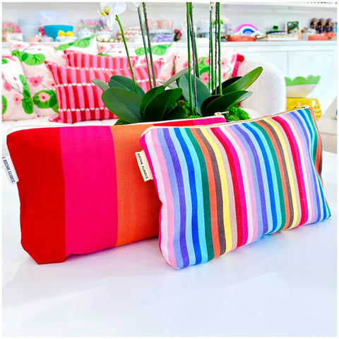 Organic Woven Cotton (not printed) 14” Cosmetic Bag, made in France